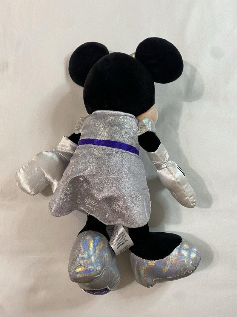Disney 100 Years of Wonder Minnie Mouse Plush Silver Iridescent Purple 18" 2023 image 2