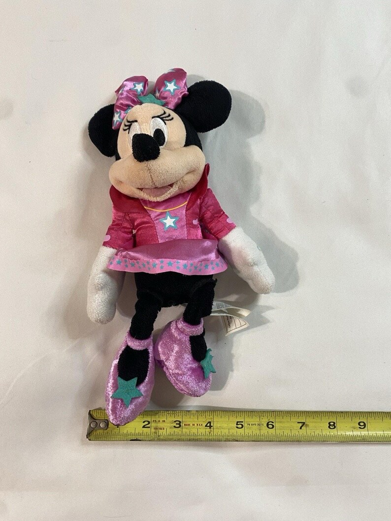Disney Junior Minnie Mouse Star Bow-Fabulous Plush Pink Purple Sparkle 9" Toy image 8