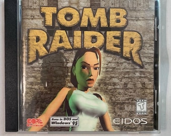 Tomb Raider PC 1996 Eidos Lara Croft Windows 95 DOS Vintage Big Box Jewel Case