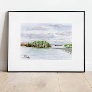 Black Beach Minnesota Watercolor Art Print: Lake Superior Giclée