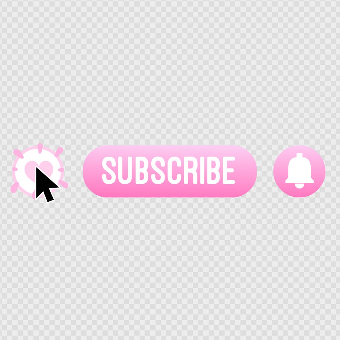 Subscribe Pink Sticker Cute Pink Like and Subscribe Rounded Animation - Etsy