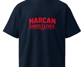 Camiseta con estampado "NARCAN salva vidas"