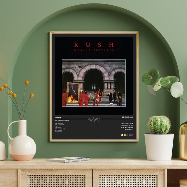 Rush Poster | Moving Pictures Album | Unframed | Album Cover Poster | Tracklist Poster | Digital or Print | Museum Grade Paper | Gift