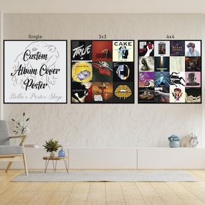Poster di copertina di album personalizzato / Poster musicale quadrato / Poster personalizzato / Senza cornice / Poster di album musicale / Singolo, 9 in 1, 16 in 1 / Regalo di Natale
