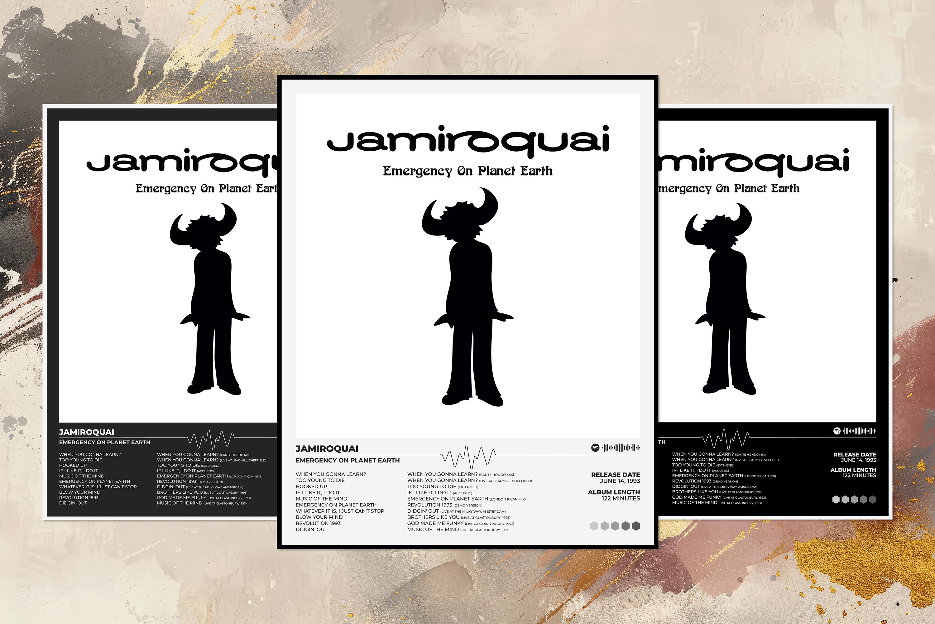 Jamiroquai Poster | Emergency on Planet Earth Album | Unframed | Music Album Poster | Custom Poster | Christmas | Halloween | Gift