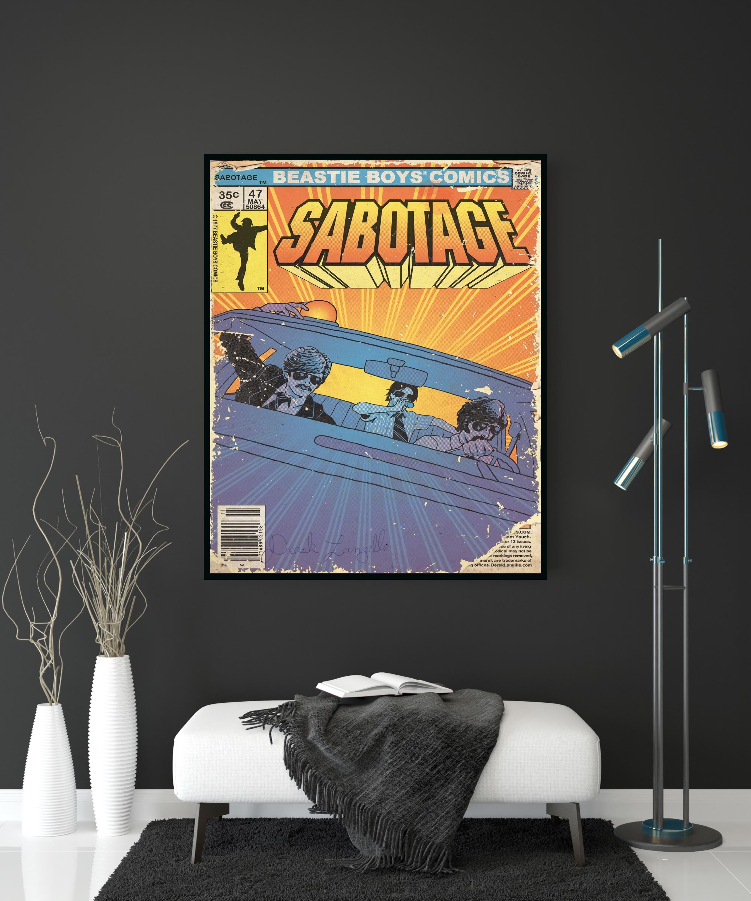 ビースティーボーイズBEASTIE BOYS SABOTAGE ポスター BEASTIE BOYS Sabotage BANNER HUGE 4X4 Ft Fabric Poster