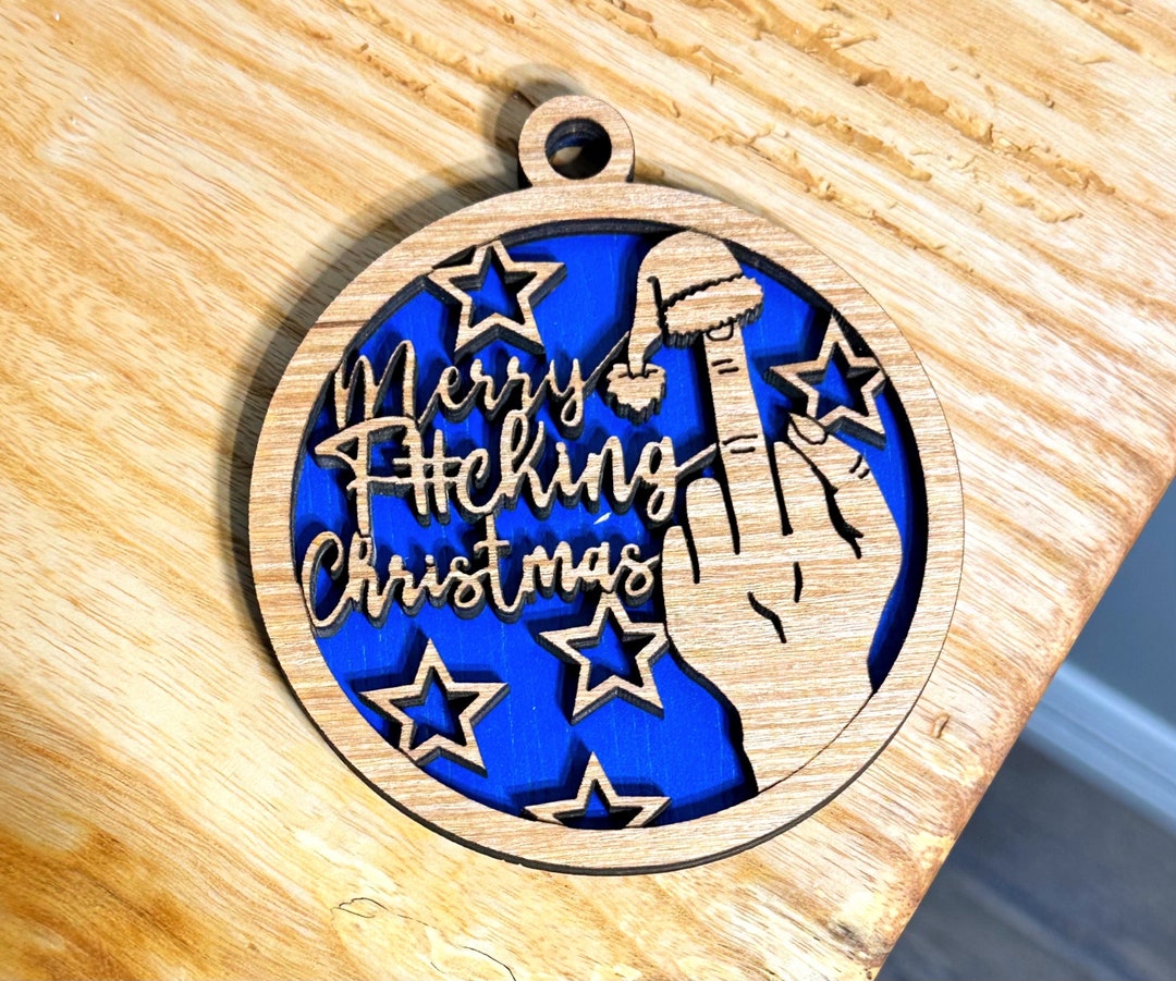 Middle Finger Christmas Ornament 