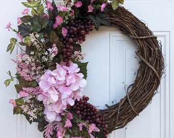 Spring Summer and Fall Front Door Wreath, Spa Decor, Florida Front Porch, Cottage Core, Farmhouse Decor, Housewarming Gift, Present for Mom