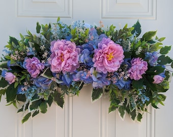 Spring and Summer Wreath for Front Door, Swag, Garden Decor, Cottage Core, Farmhouse, Housewarming, Wedding Decor, Porch Patio, Gift For Mom
