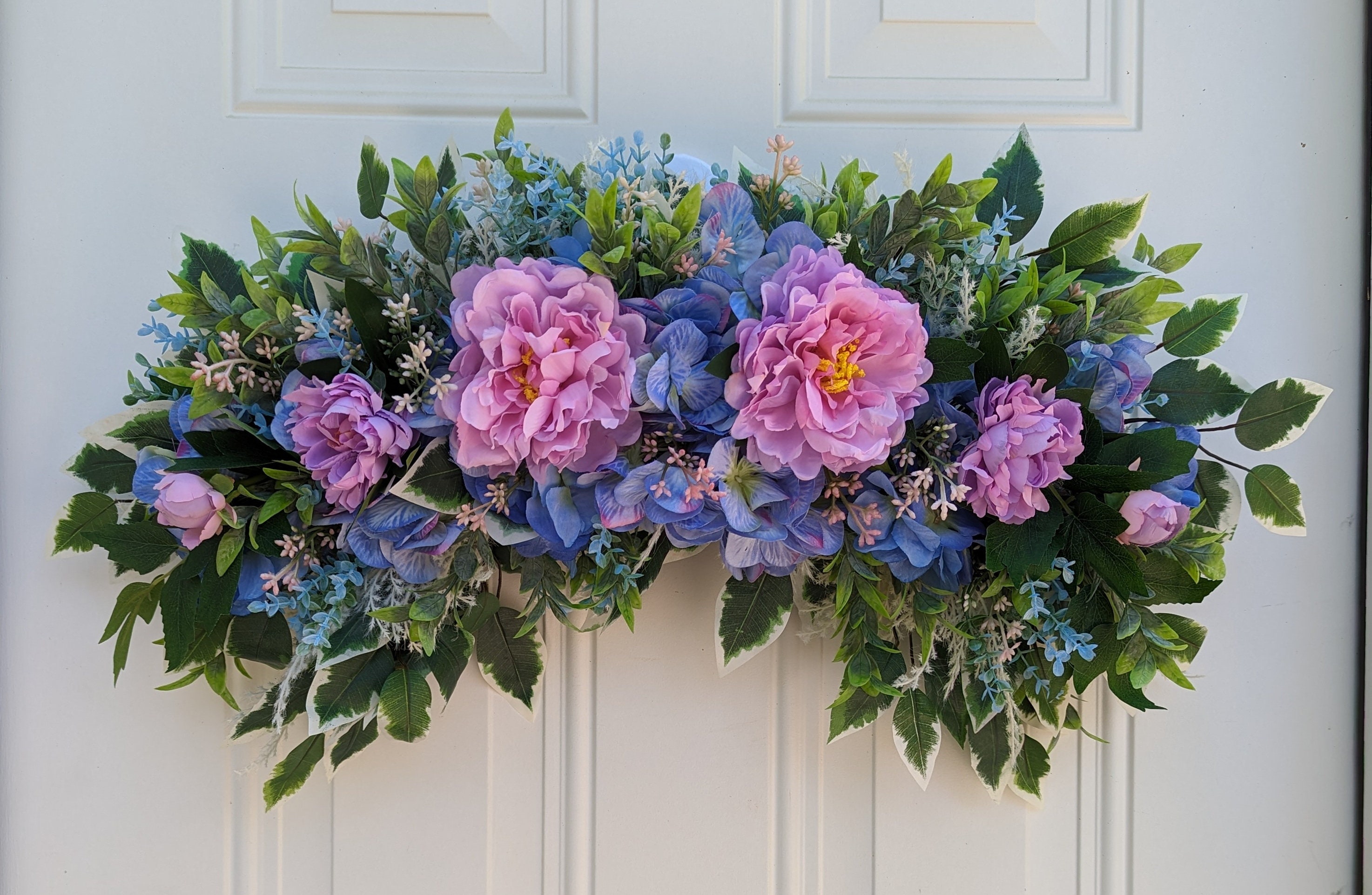 Spring and Summer Wreath for Front Door, Swag, Garden Decor, Cottage Core, Farmhouse, Housewarming, Wedding Decor, Porch Patio, Gift For Mom