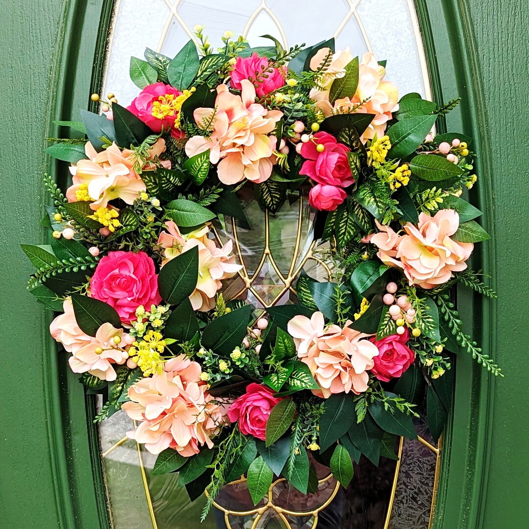Spring and Summer Wreath for Front Door, Porch Deck Patio Decor ...