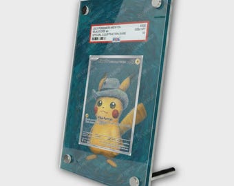 Pikachu avec chapeau en feutre gris 085 - Grande vitrine pour oeuvres d'art Pokémon de PSA