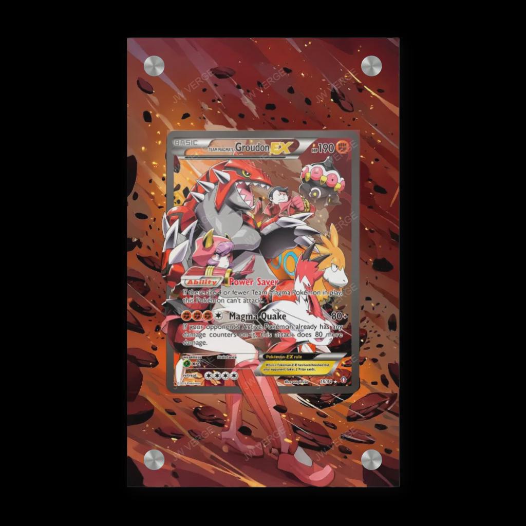 Team Magma's Groudon EX 15/34 - Exclusive Pokmon Extended Artwork Display  Case - Etsy