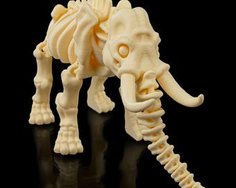 Przegubowy drukowany w 3D szkielet słonia - ruchomy anatomiczny model słonia, wyjątkowy gotycki wystrój