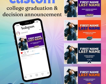 Aangepaste universiteitsbeslissing of afstudeeraankondiging digitale download - (sociale media | Universiteit | Facebook | Instagram | Schooltoezegging)