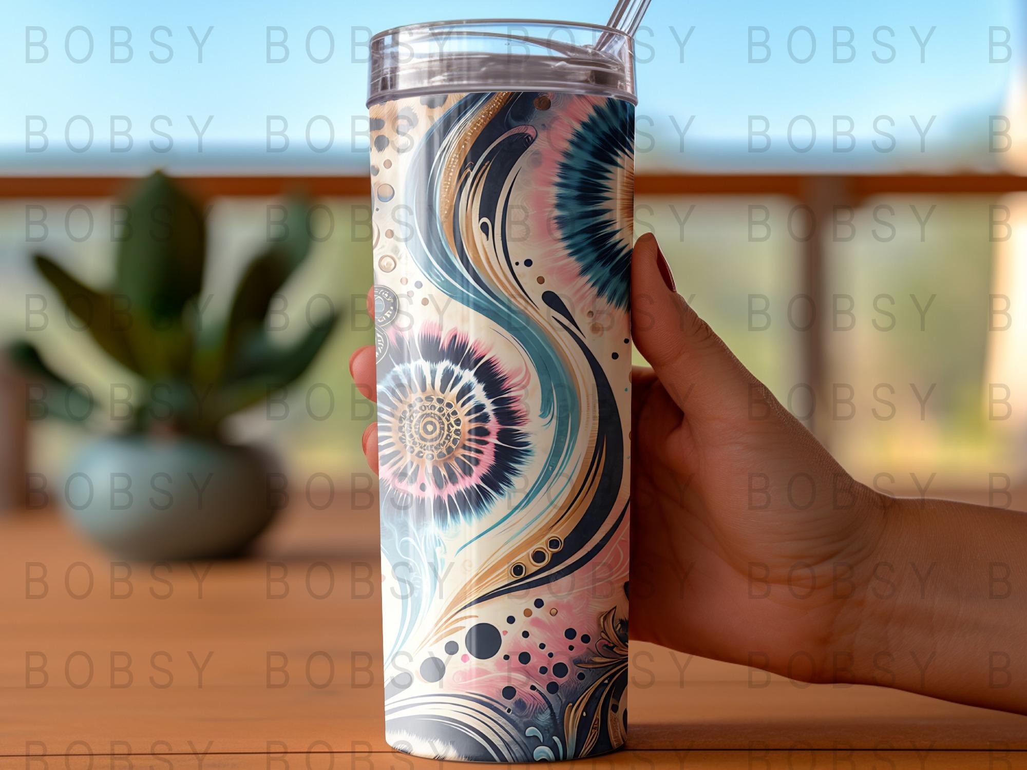 Tie Dye Tumbler Wrap PNG, Pink Leopard Print 20 Oz Sublimation Skinny ...