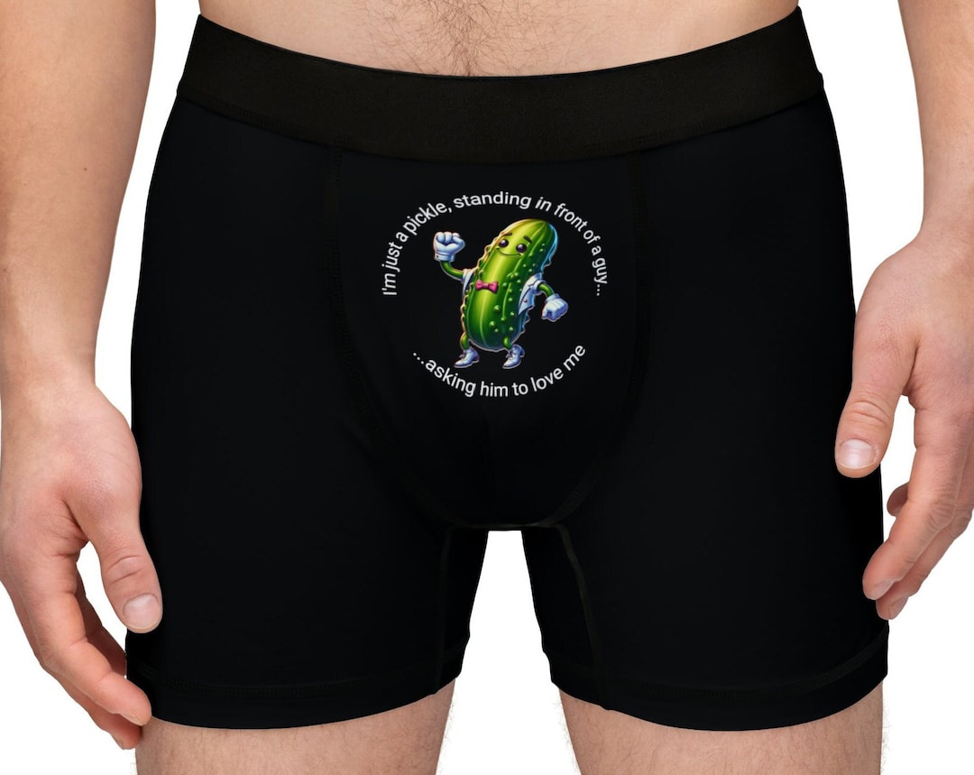 Men's I'm Just A Pickle Boxers, Pickleball Boxers, Boxer Shorts, Punny