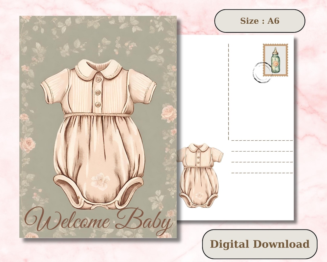 Welcome Baby Card-newborn Printable Card Baby Card - Etsy
