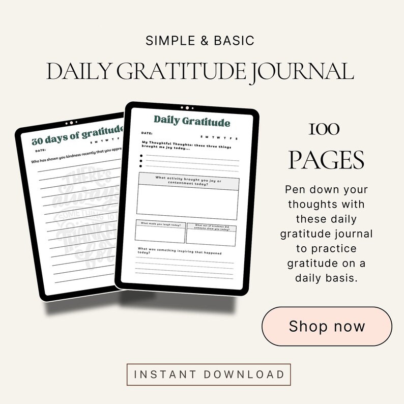 Gratitude Journal Printable Bundle Digital Gratitude Journal Etsy