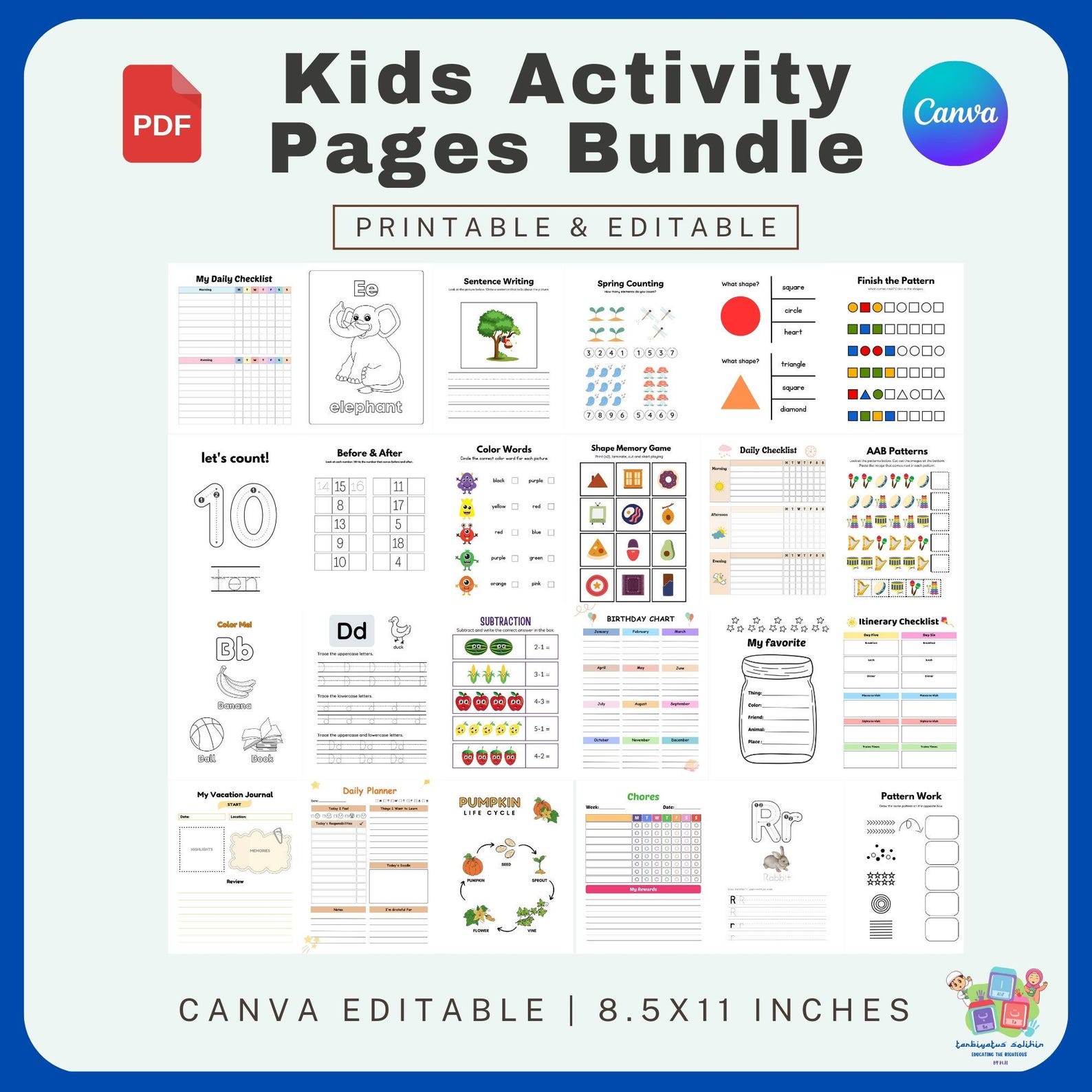Activity Pack Pages Kids Activity Pack Bundle, Kids Activity Pack, Printable Activity ...
