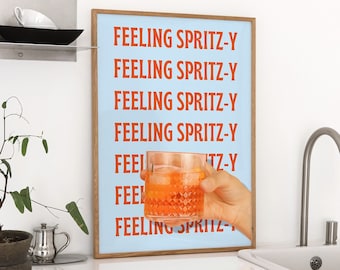 Aperol Spritz Print: Funky Retro Cocktail Poster (Digital Download)