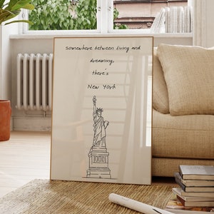 Aesthetic New York Art Print, NYC Wall Art, New York City Poster, Minimalist New York Art, New York Decor, NYC Statue of Liberty Digital Art