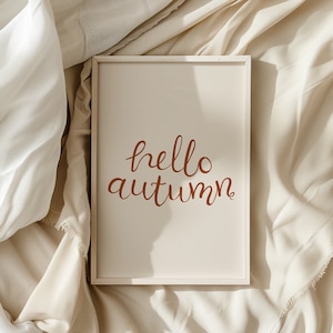 Hallo Herbst Poster, Herbst Printables Wandkunst, Hallo Herbst Zeichen, neutrales Herbst Dekor, Herbst Wandkunst, minimalistisches Herbst Dekor, DIGITALER DOWNLOAD