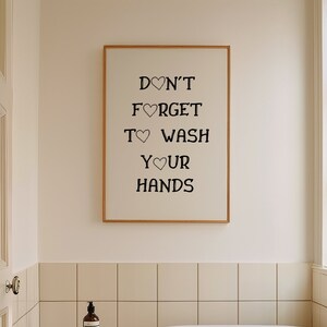 Wash Your Hands Print, Retro Bathroom Poster, Funny Toilet Prints, Trendy Bathroom Wall Art, Girly Bathroom Printable Art, Bathroom DIGITAL