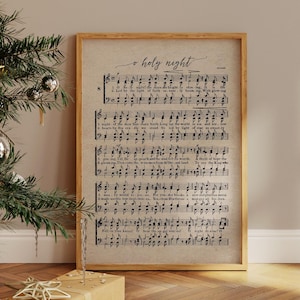 O Holy Night Vintage Christmas Carol Downloadable Print, Christmas Printable Wall Art, Christmas Song, Classic Xmas Decor, DIGITAL DOWNLOAD