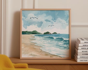 Ocean Prints, Neutral Coastal Wall Art, Beachy Prints, Sea Waves Art, DIGITAL DOWNLOAD, Beach House Wall Art Decor, Modern Coastal Poster
