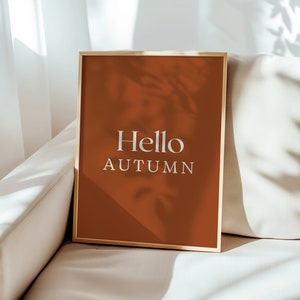 Hello Autumn Sign, Fall Printables Wall Art, Hello Fall Print, Neutral Fall Decor, Autumn Art Print, Minimalist Fall Decor, DIGITAL DOWNLOAD