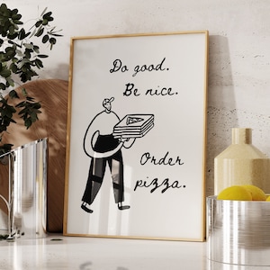 Let&#39;s Order Pizza Print, Funny Pizza Poster, Trendy Kitchen Decor, Pizza Night Poster, Retro Italian Food Wall Art, Foodie DIGITAL DOWNLOAD