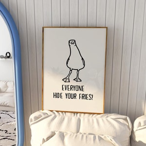Funny Seagull Print, Beachy Wall Art, Trendy Coastal Print, Beach House Wall Art, Beachy Decor, Cute Beach Quotes Art, DIGITAL DOWNLOAD