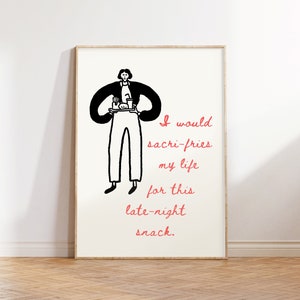 Funny French Fries Print, Retro Food Posters, Trendy Kitchen Decor, Foodie Art, Funky Kitchen Prints, French Fries Quote DIGITAL DOWNLOAD