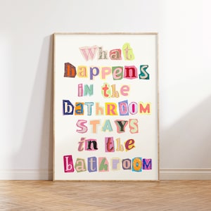 Trendy Preppy Bathroom Wall Decor, Funny Bathroom Print, Printable Wall Art, Funky Bathroom Wall Art, College Bathroom Decor, DIGITAL PRINT
