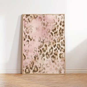 Vintage Leopard Print, Leopard Pattern, Cheetah Wall Art, Textured Wall Print, Blush Pink Art, Aesthetic Apartment Decor, DIGITAL DOWNLOAD