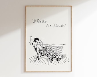 Il Dolce Far Niente Print, Vintage Italian Wall Art (Digital Download)