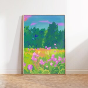 Abstract Flowers Print, Abstract Floral Wall Art, Bright Colorful Wall Art, Maximalist Prints, Modern Eclectic Art Print, DIGITAL DOWNLOAD
