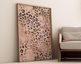 Leopard Wall Art, Leopard Pattern Print, Cheetah Poster, Textured Wall Art, Blush Pink Prints, Aesthetic Apartment Decor, DIGITAL DOWNLOAD