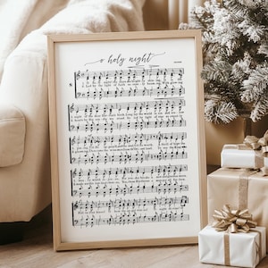 O Holy Night Vintage Christmas Carol Downloadable Print, Christmas Printable Art, Christmas Song Sheet, Classic Xmas Decor, DIGITAL DOWNLOAD