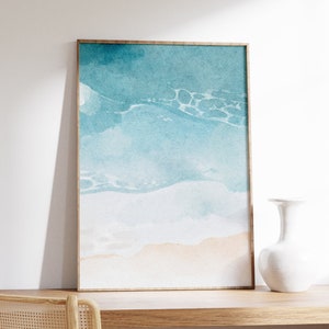 Muted Beach Print, Minimalist Coastal Wall Art, Neutral Beach Wall Art, Ocean DIGITAL DOWNLOAD, Beach House Prints, Trendy Nautical Posters