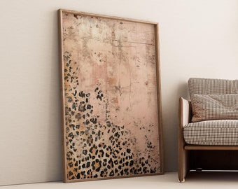 Leopard Wall Art, Leopard Pattern, Cheetah Print, Textured Art, Blush Pink Wall Art, Preppy Aesthetic Apartment Decor, DIGITAL DOWNLOAD