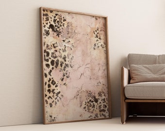 Leopard Wall Art, Leopard Pattern Print, Leopard Print, Textured Wall Art, Blush Pink Art Print, Aesthetic Apartment Decor, DIGITAL DOWNLOAD