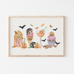 Halloween Bar Cart Decor, Halloween Cocktails Print, Trendy Halloween Printables, Halloween Bar Wall Art, Retro Halloween, DIGITAL DOWNLOAD