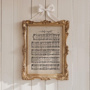 O Holy Night Vintage Christmas Carol Downloadable Print, Christmas Printable Wall Art, Christmas Song, Classic Xmas Decor, DIGITAL DOWNLOAD
