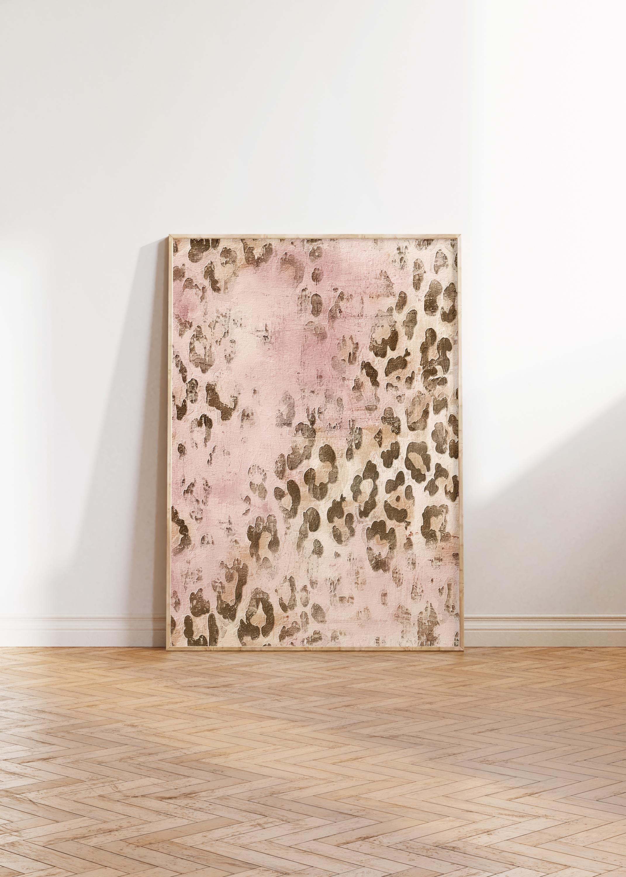 Vintage Leopard Print, Leopard Pattern, Cheetah Wall Art, Textured Wall Print, Blush Pink Art, Aesthetic Apartment Decor, DIGITAL DOWNLOAD