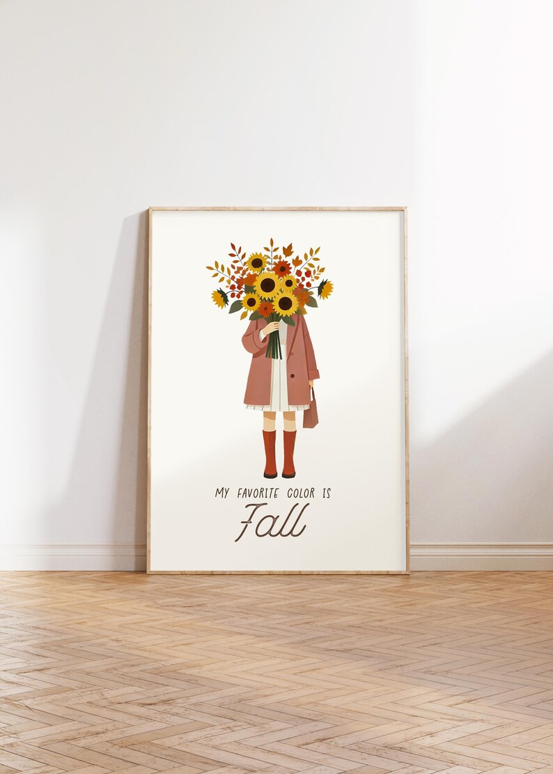 My Favorite Color is Fall, Cozy Autumn Printables Wall Art, Neutral