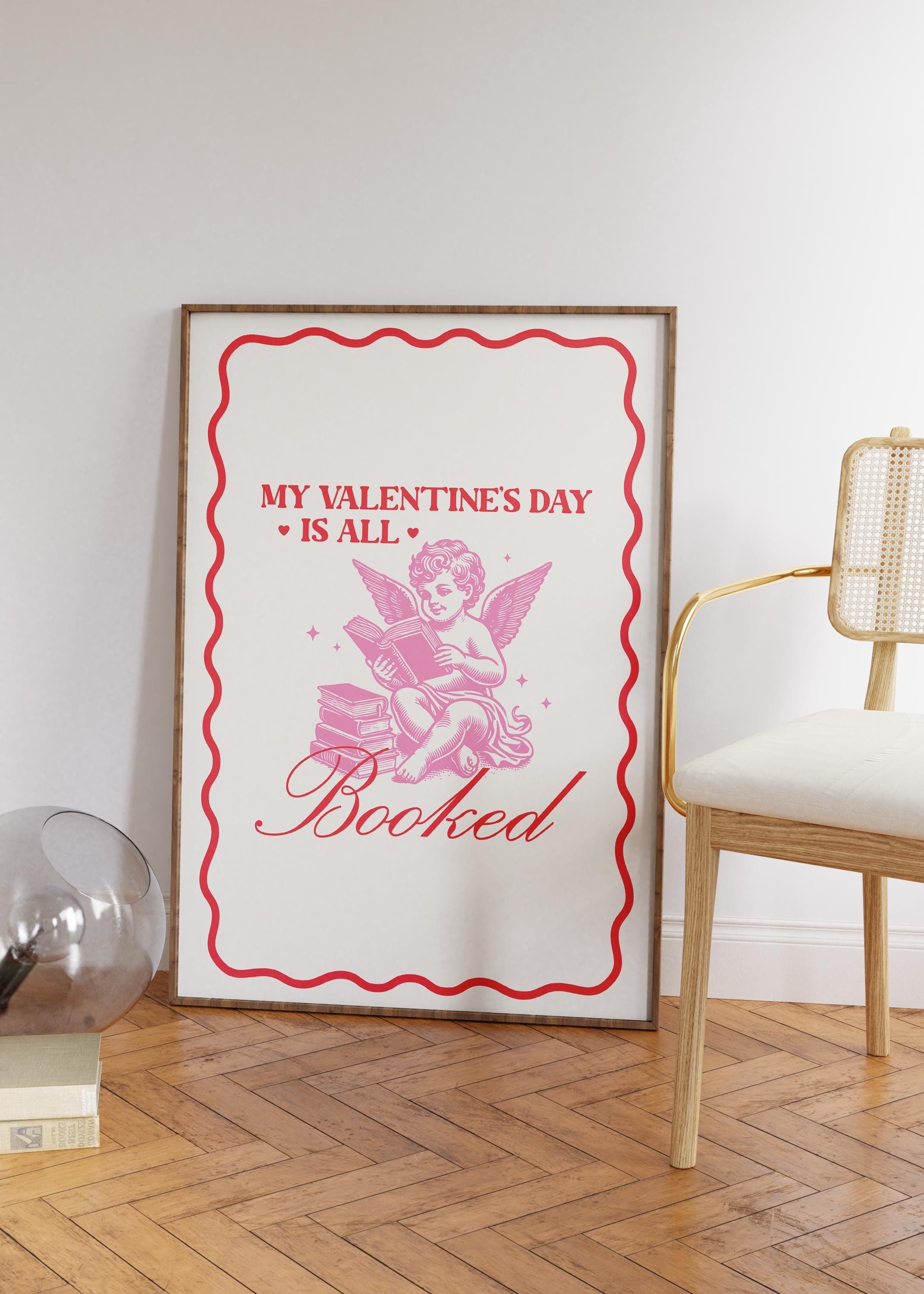 All Booked for Valentines, Trendy Valentines Printable Art