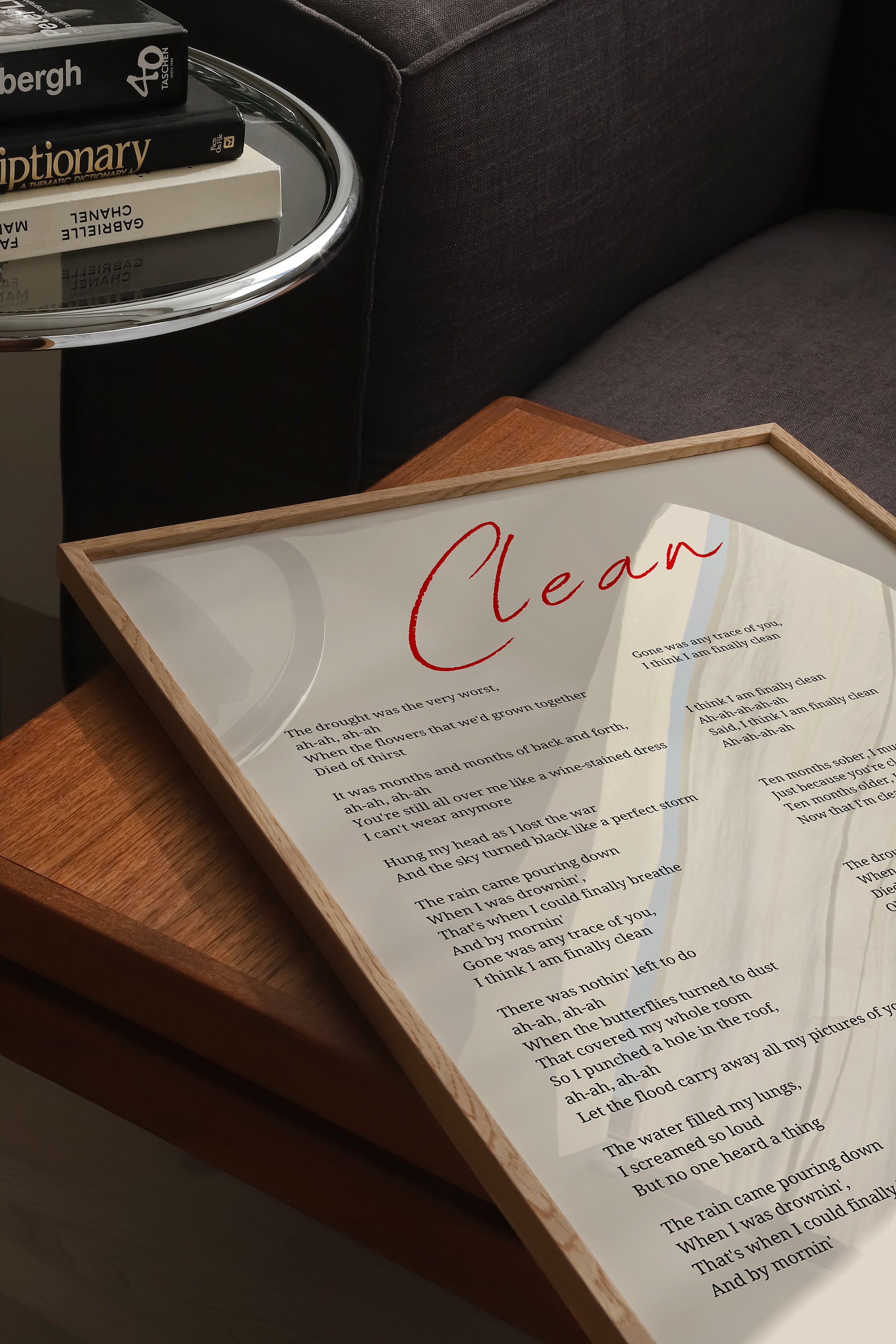 Clean Song Lyrics Printable Poster, Minimalist 1989 Album Taylor's ...