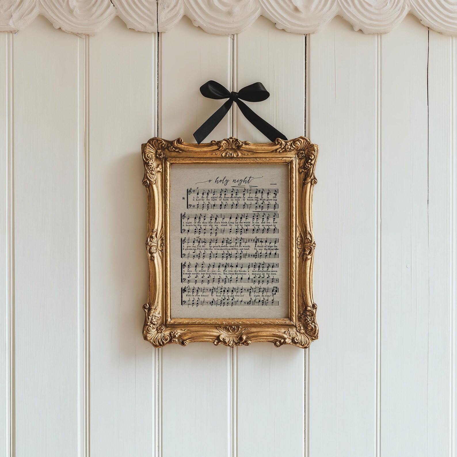 O Holy Night Vintage Print, Christmas Carol Downloadable Print